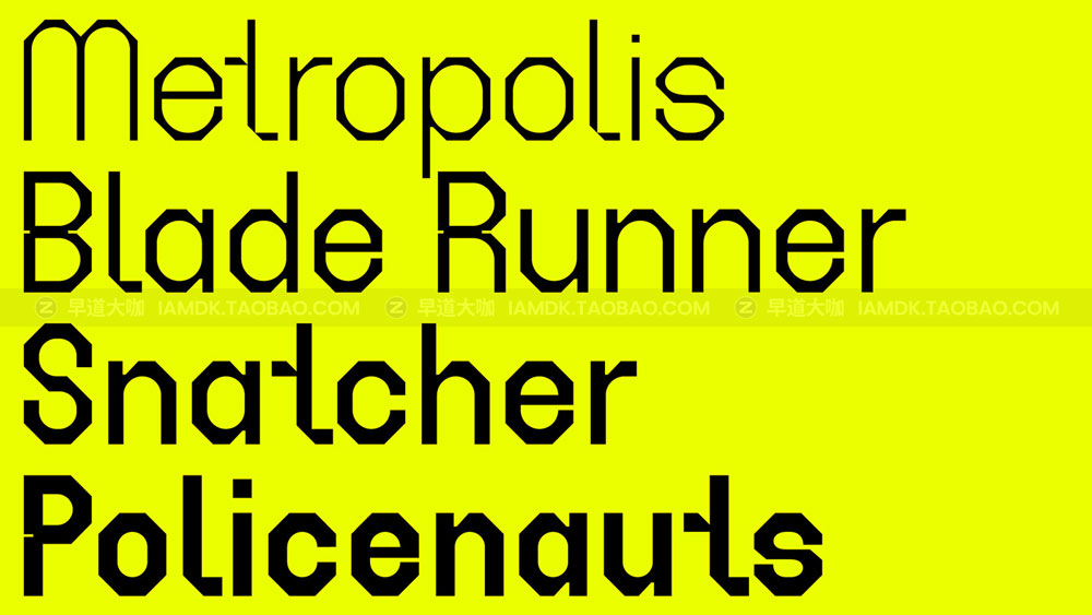 机能未来复古酸性潮流先锋工业风赛博朋克个性PS无衬线英文字体 Geometrisk Font Family_img_2