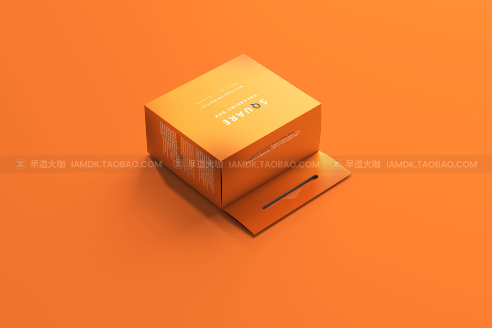 时尚挂耳式方形包装纸盒设计展示贴图psd样机模版 Mockups of Square Packaging Box With Hang Tab_img_2