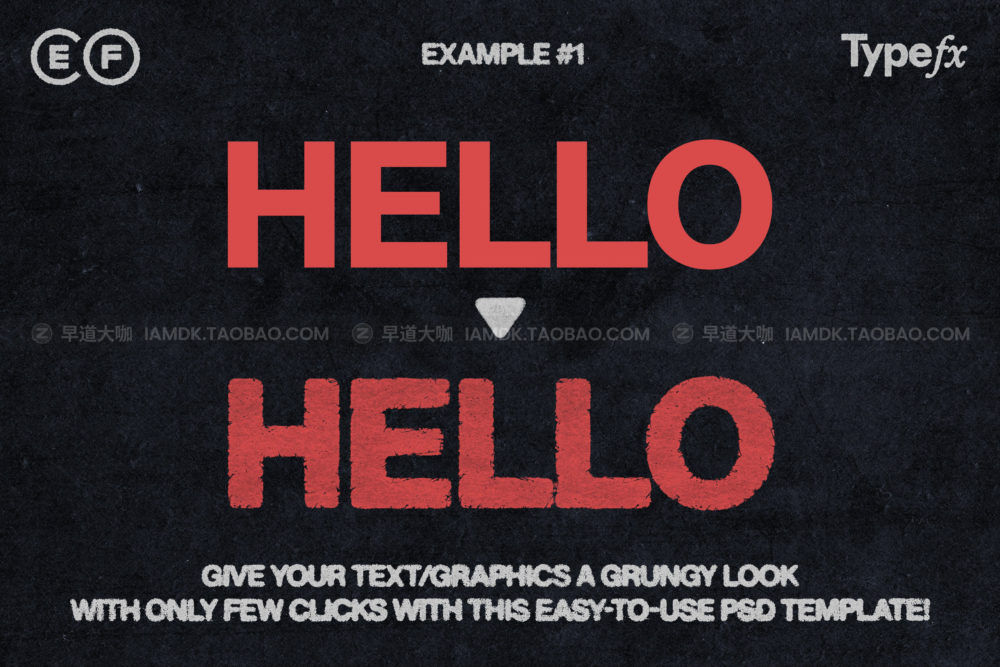 潮流复古做旧嘻哈街头小众文字图形Logo特效Ps样机动作模板素材 Type Fx By Efco Studio_img_2