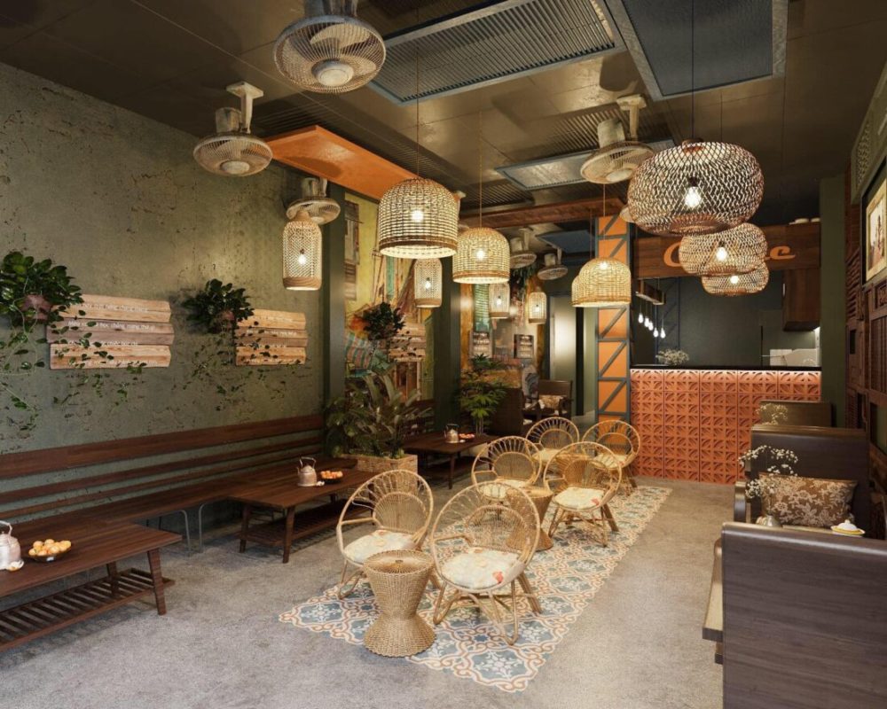 新中式咖啡店内部装饰设计效果图3d模型素材 Interior Coffee Interior Scene By HuyDam_img_2