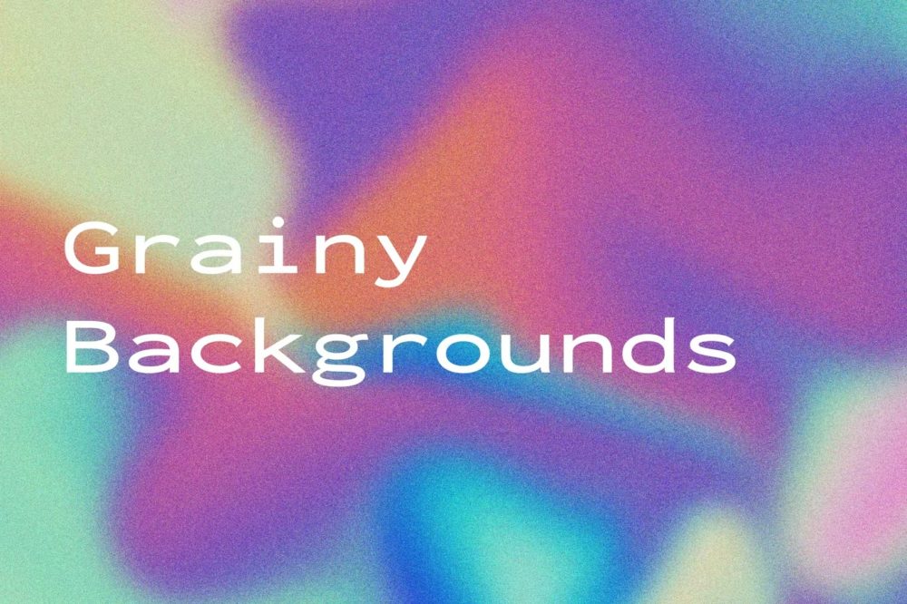 迷幻多彩噪点颗粒渐变抽象艺术背景图片设计素材 Grainy Holographic Backgrounds_img_2