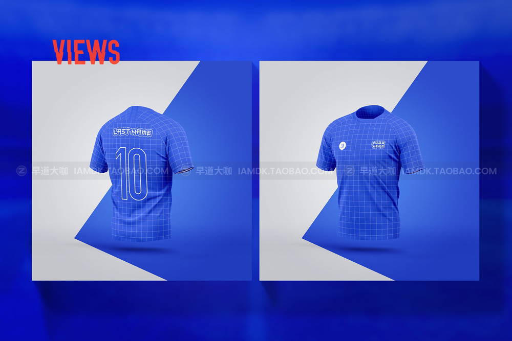 时尚运动足球篮球队服logo图案印花设计展示样机模版 Sports T-Shirts Mockups Set_img_2