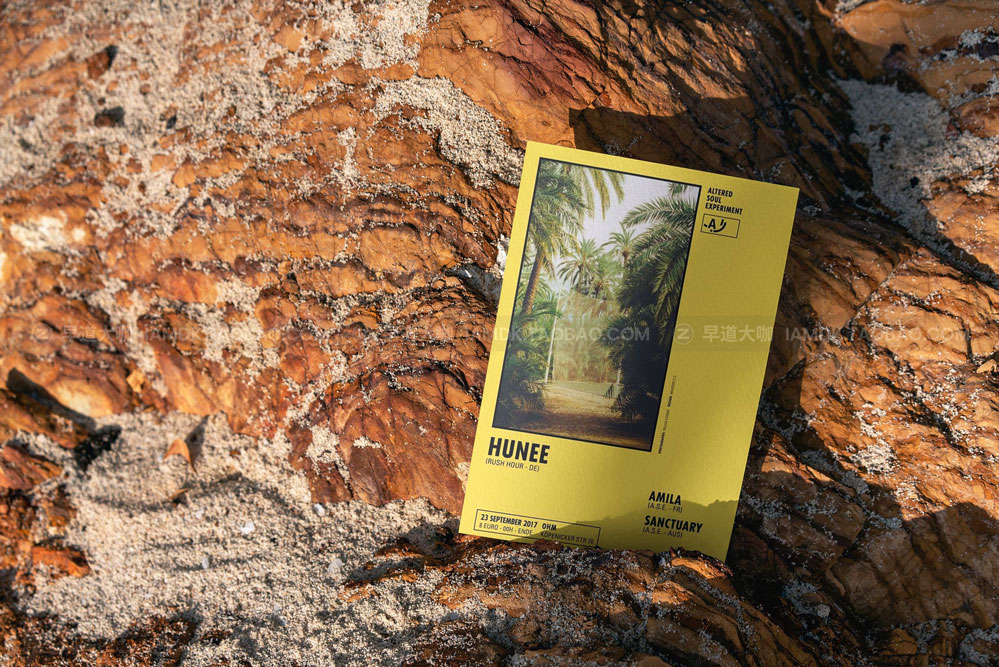 25款时尚单页请柬贺卡明星片设计作品贴图ps样机模版素材 Flyer/Postcard Tropical Mockups_img_2