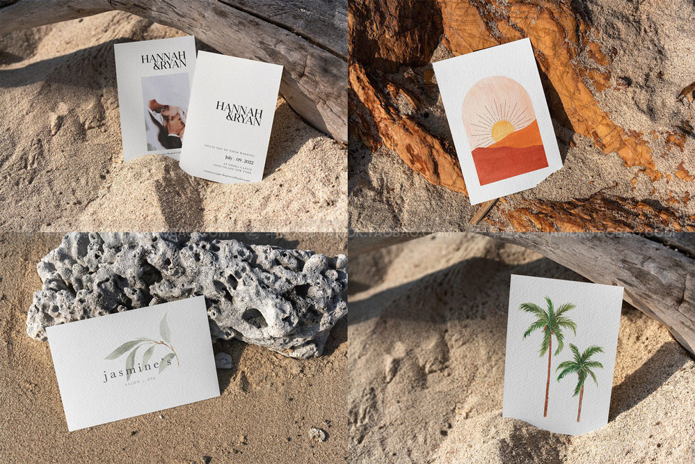 25款时尚单页请柬贺卡明星片设计作品贴图ps样机模版素材 Flyer/Postcard Tropical Mockups_img_2