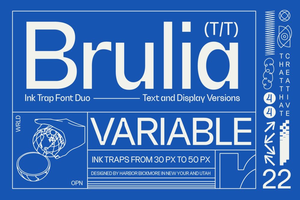 现代狂野酸性海报杂志标题设计无衬线英文字体素材 Brulia Ink Trap Sans Serif_img_2