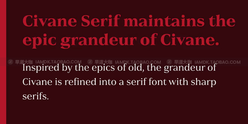 40款复古史诗尖锐锋利杂志海报封面设计衬线英文字体素材 Civane Serif Font Family_img_2