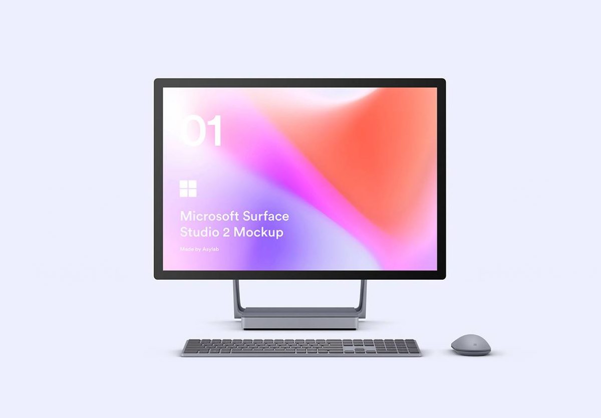 高级微软Surface Studio 2电脑屏幕演示psd样机模版 Microsoft Surface Studio 2 - 8 Mockups_img_3