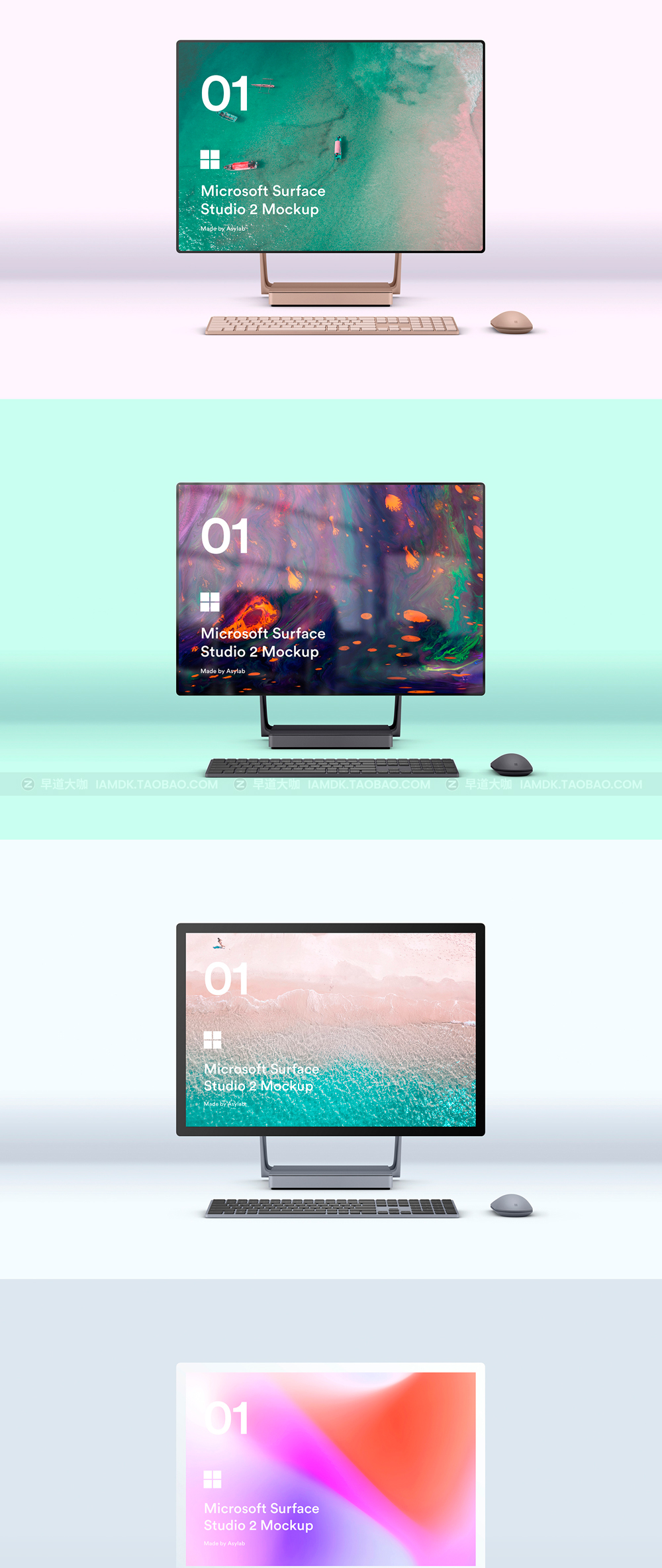 高级微软Surface Studio 2电脑屏幕演示psd样机模版 Microsoft Surface Studio 2 - 8 Mockups_img_2