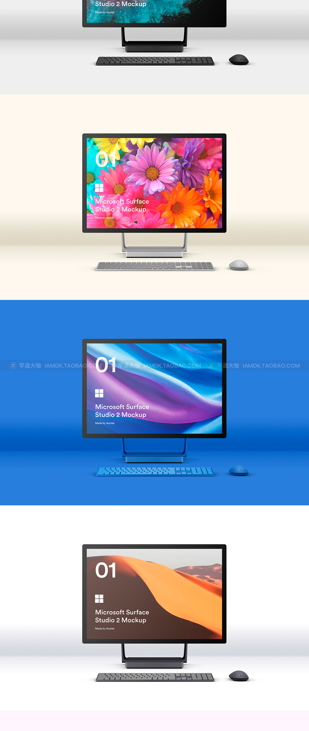 高级微软Surface Studio 2电脑屏幕演示psd样机模版 Microsoft Surface Studio 2 - 8 Mockups_img_2