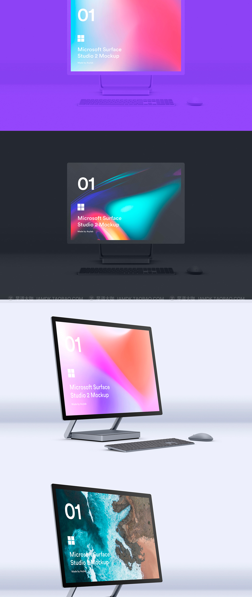 高级微软Surface Studio 2电脑屏幕演示psd样机模版 Microsoft Surface Studio 2 - 8 Mockups_img_2