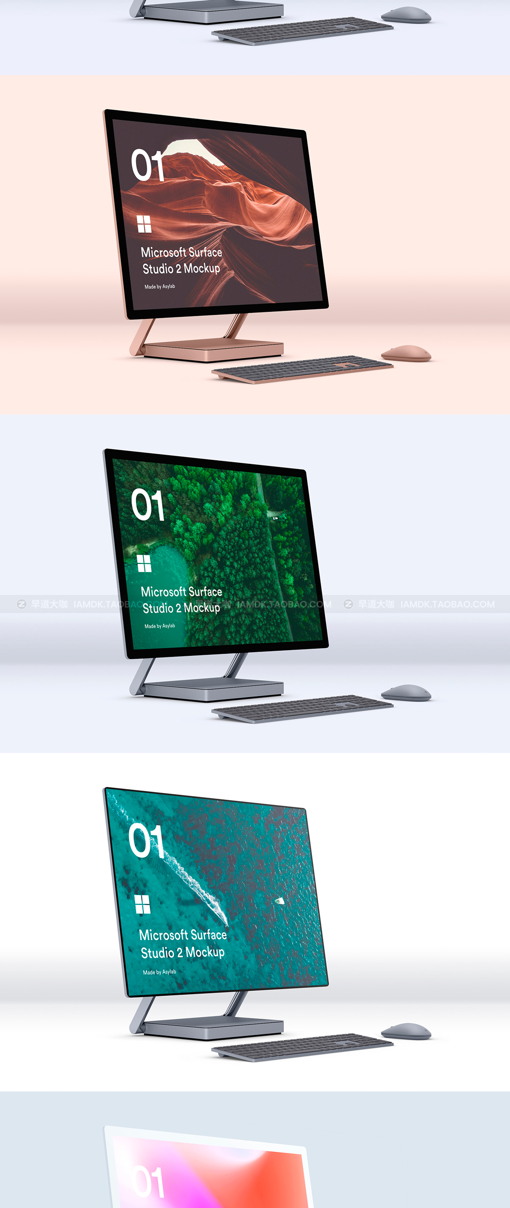 高级微软Surface Studio 2电脑屏幕演示psd样机模版 Microsoft Surface Studio 2 - 8 Mockups_img_2