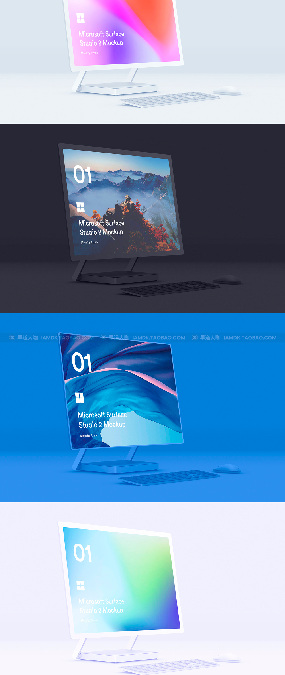 高级微软Surface Studio 2电脑屏幕演示psd样机模版 Microsoft Surface Studio 2 - 8 Mockups_img_2