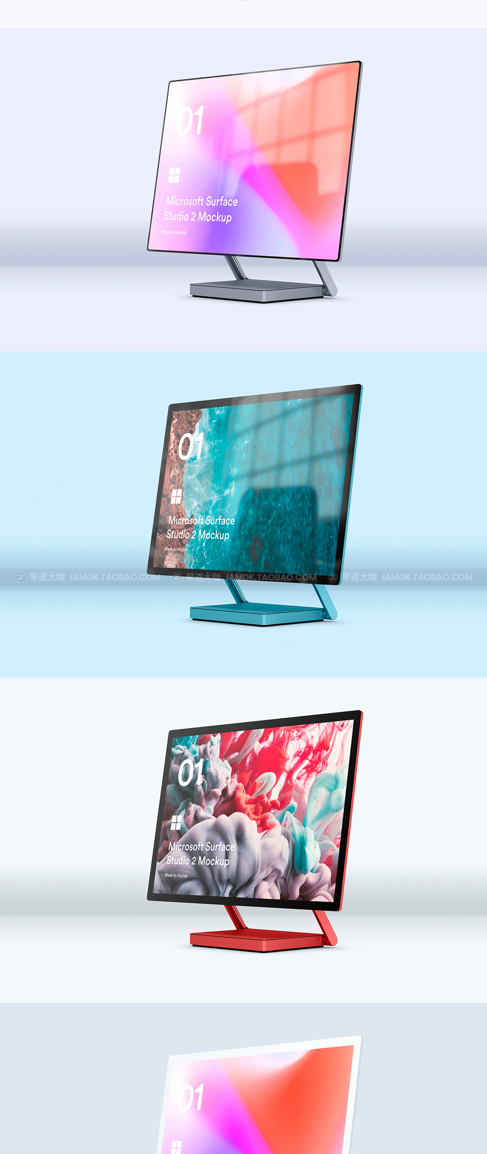 高级微软Surface Studio 2电脑屏幕演示psd样机模版 Microsoft Surface Studio 2 - 8 Mockups_img_2