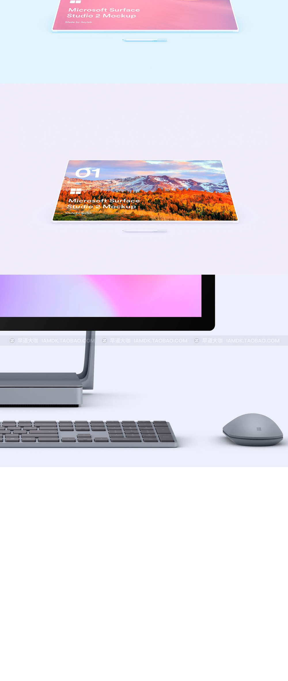 高级微软Surface Studio 2电脑屏幕演示psd样机模版 Microsoft Surface Studio 2 - 8 Mockups_img_2