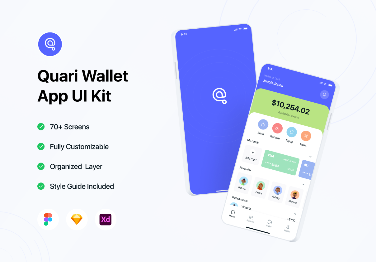 高级移动钱包财务应用程序app界面设计ui套件素材 Quari Wallet App UI Kit_img_3