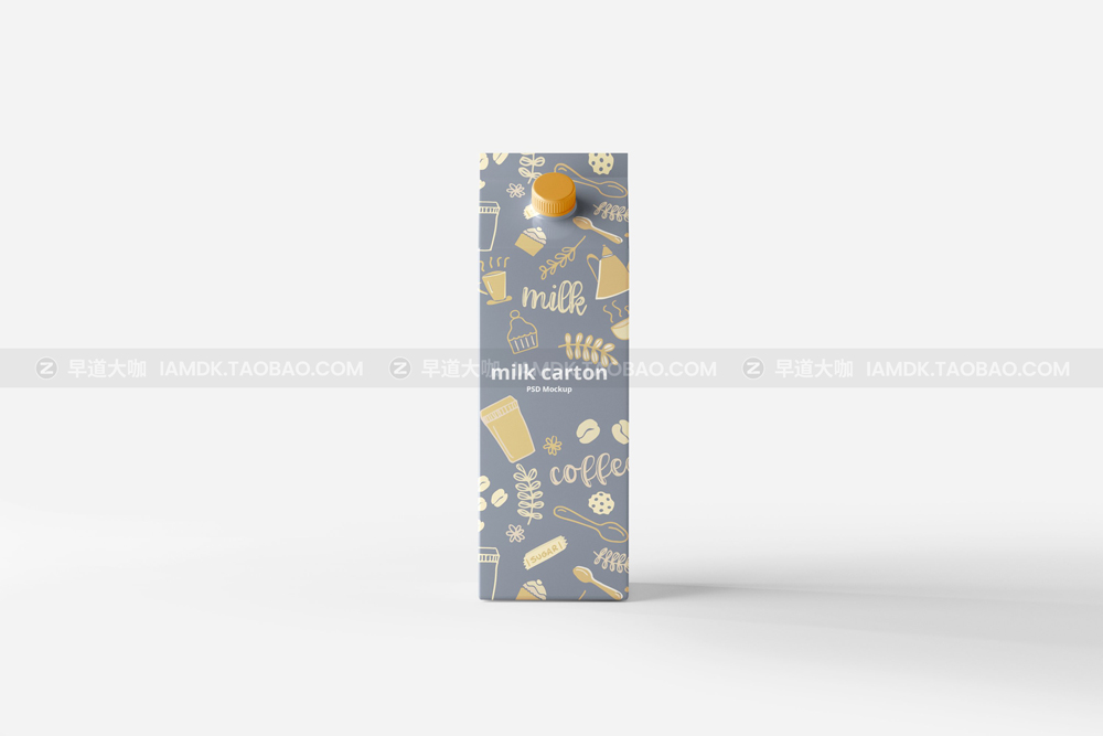 逼真牛奶果汁饮料纸盒外观设计展示贴图psd样机模版 Milk Carton Box Mockups_img_2