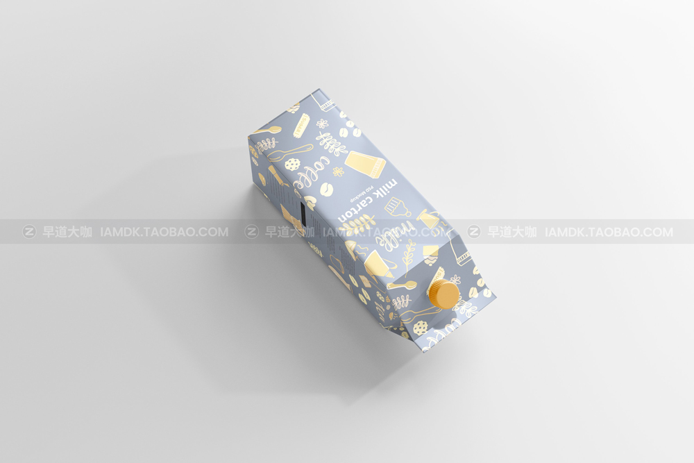 逼真牛奶果汁饮料纸盒外观设计展示贴图psd样机模版 Milk Carton Box Mockups_img_2