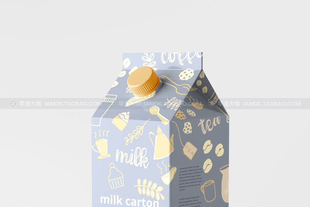 逼真牛奶果汁饮料纸盒外观设计展示贴图psd样机模版 Milk Carton Box Mockups_img_2