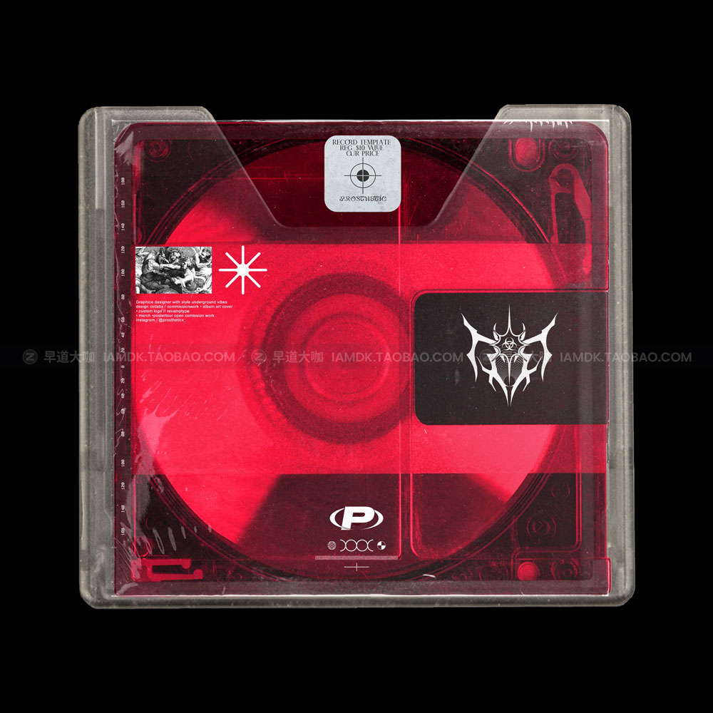 复古嘻哈电音专辑cd光盘盒外观设计psd样机模版 Mini Disc Mockup_img_2