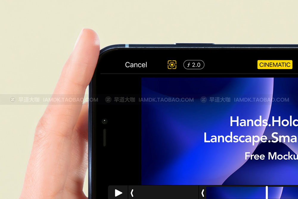 时尚APP界面设计智能手机屏幕演示样机 Landscape Psd Smartphone Mockup_img_2