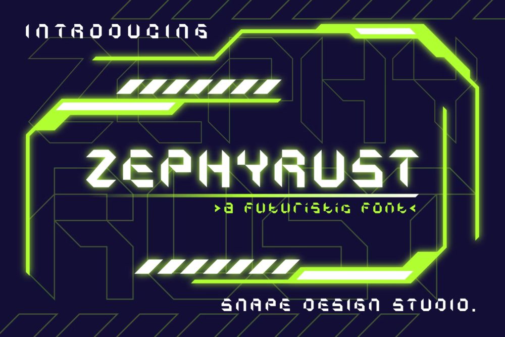 未来主义科幻机能赛博朋克无衬线英文字体安装包 Zephyrust – Futuristic Font_img_2