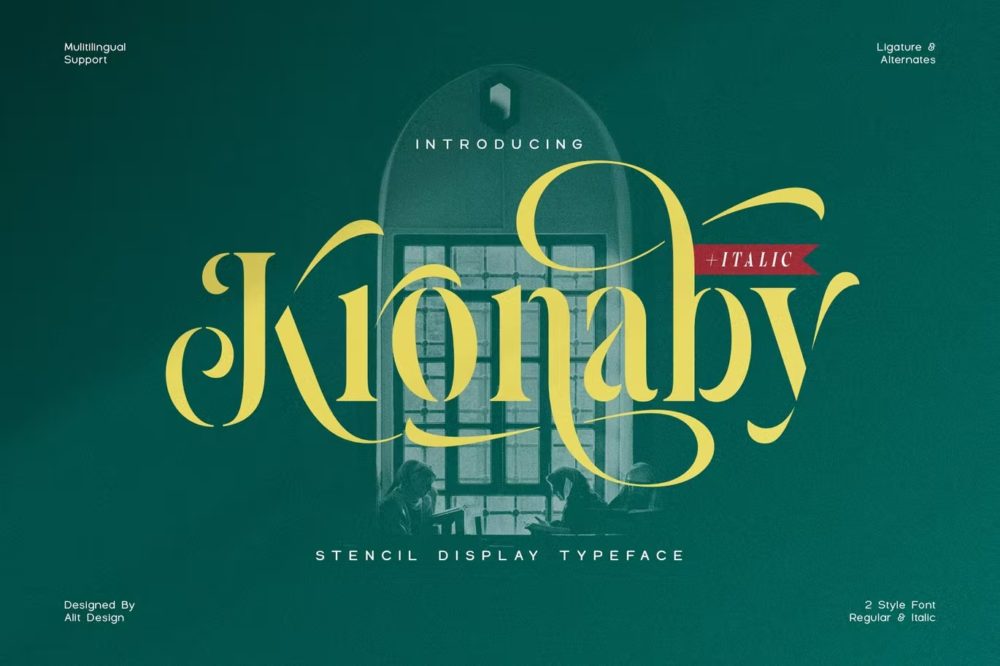 时尚优雅杂志海报标识设计衬线英文字体 Kronaby Typeface_img_2