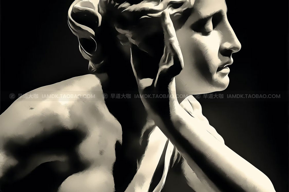 棕褐色复古丙烯酸涂料油画艺术效果照片处理特效psd样机模版 Sepia Paint Effect for Posters_img_2