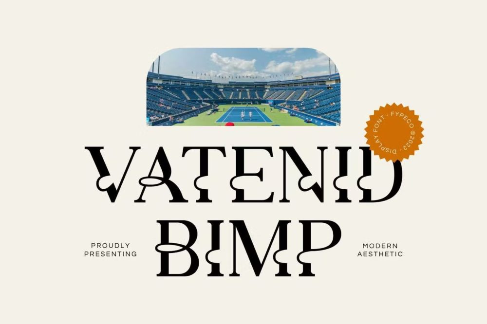 现代简约杂志海报标识设计衬线英文字体 Vatenid Bimp_img_2