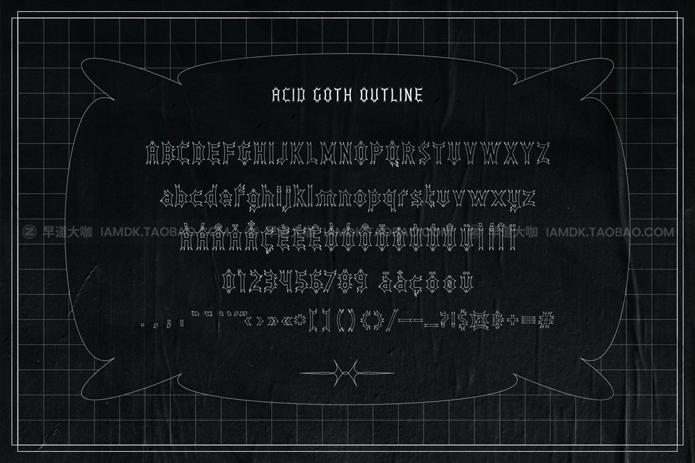 新野蛮主义风格酸性复古波浪怪诞Y2K垃圾风格哥特字体包 Acid Goth - Font Family_img_2