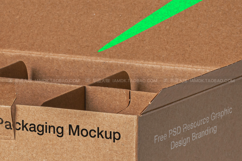 时尚方形瓦楞纸产品包装纸盒设计展示样机psd模版 Kraft Psd Cardboard Box Mockup Set_img_2