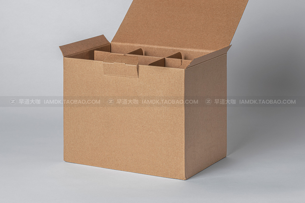 时尚方形瓦楞纸产品包装纸盒设计展示样机psd模版 Kraft Psd Cardboard Box Mockup Set_img_2