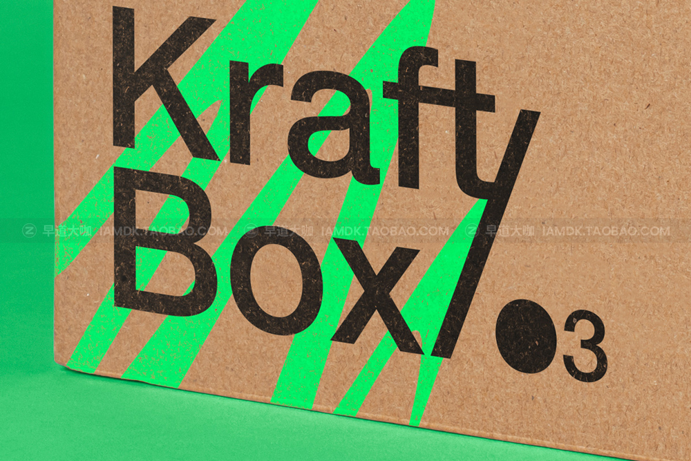 时尚方形瓦楞纸产品包装纸盒设计展示样机psd模版 Kraft Psd Cardboard Box Mockup Set_img_2