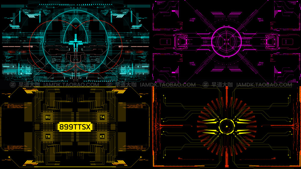 AE模板PR预设 赛博朋克HUD信号损坏文字标题背景动画V2 AEJuice - Cyberpunk HUD 2_img_2