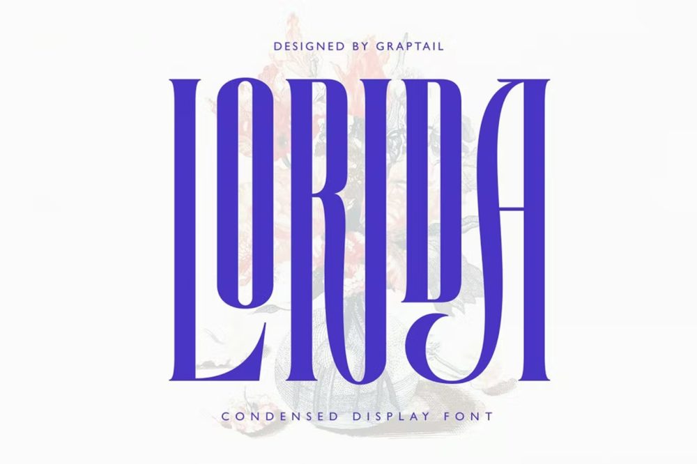 优雅品牌海报徽标logo设计衬线英文字体 Lorida - Condensed Display_img_2