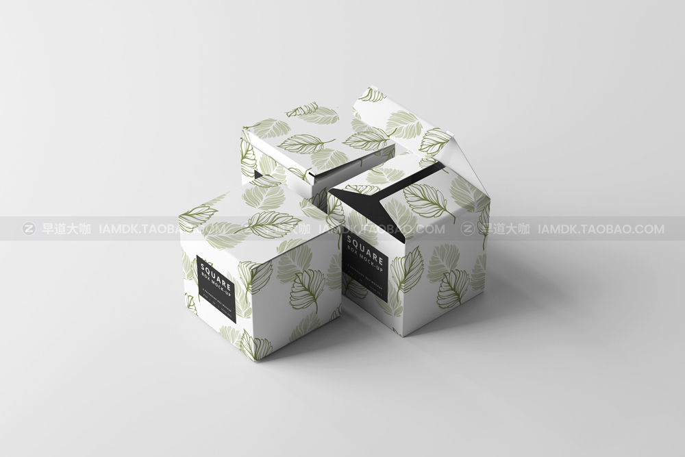 15个方形产品礼品包装盒设计展示贴图样机psd模版 Square Box Mockups_img_2