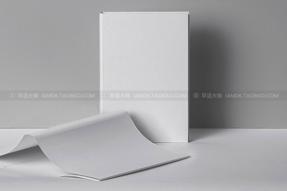 时尚带防尘套精装书设计展示画册样机psd模版 Dust Jacket Hardcover Psd Book Mockup Set_img_2