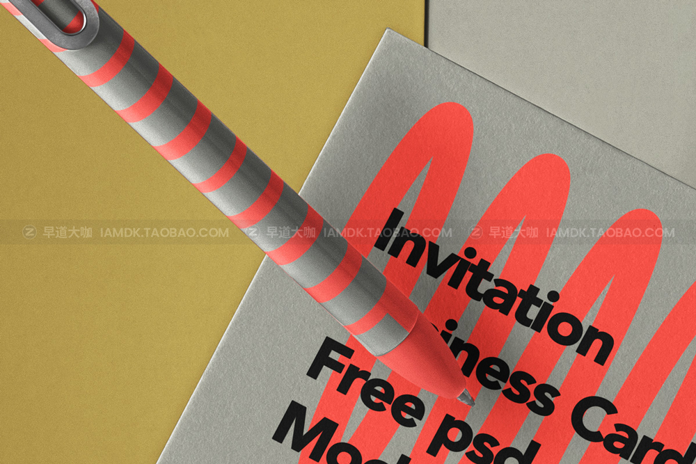 简约邀请函名片卡片设计展示贴图psd样机 Invitation Psd Business Card Mockup Set_img_2