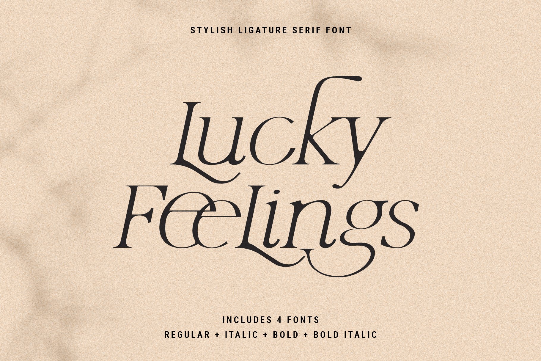 复古优雅标题logo杂志设计衬线英文psai字体安装包 Lucky Feelings - Serif Font Family_img_2