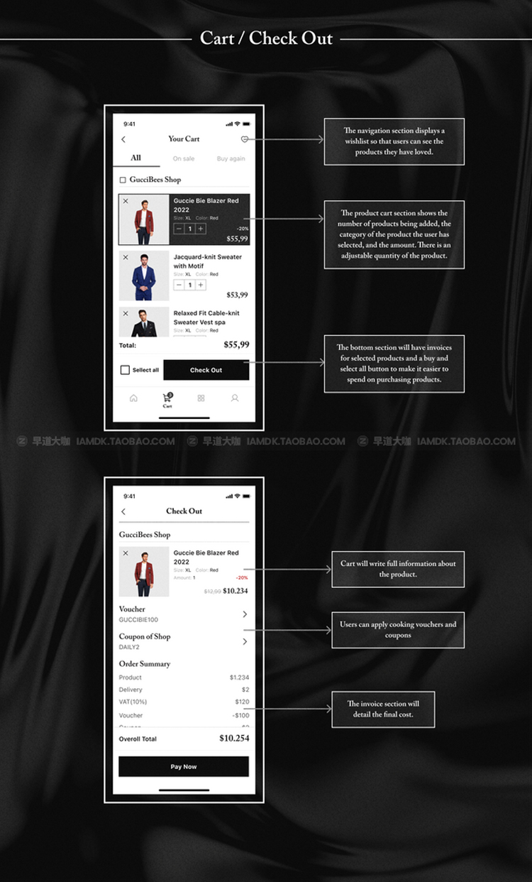 时尚电子商务商城app界面设计ui套件fig模版素材  Ayan - Fashion E-commerce App Design Template_img_2