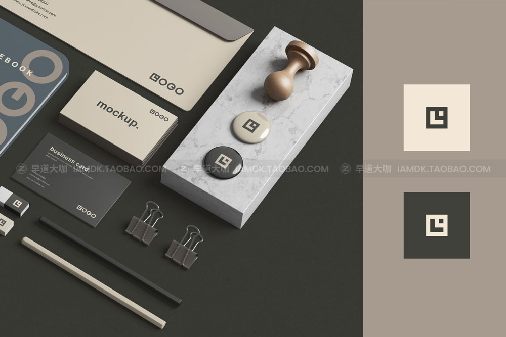 极简品牌vi名片信纸文具展示贴图样机psd模版素材 Stationery / Branding Mockup_img_2