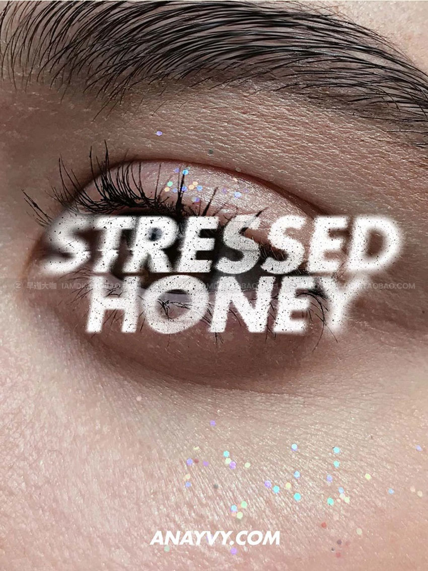 故障噪点扭曲位移失真做旧复古风肌理字体效果样机PS设计素材 Stressed Typography Effects for Photoshop_img_2