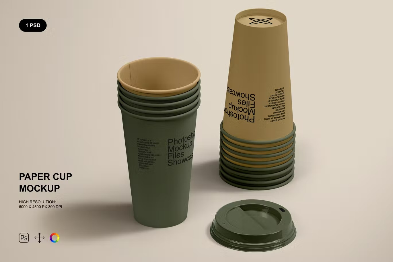 极简品牌VI设计一次性纸杯展示贴图样机 Paper Cup Mockup_img_2