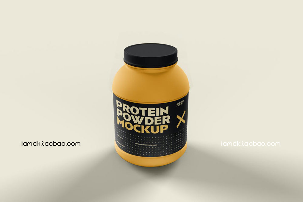 时尚食品药物补充剂塑料管贴纸设计展示PSD样机模版 Food Supplement Plastic Jar Mockup_img_2