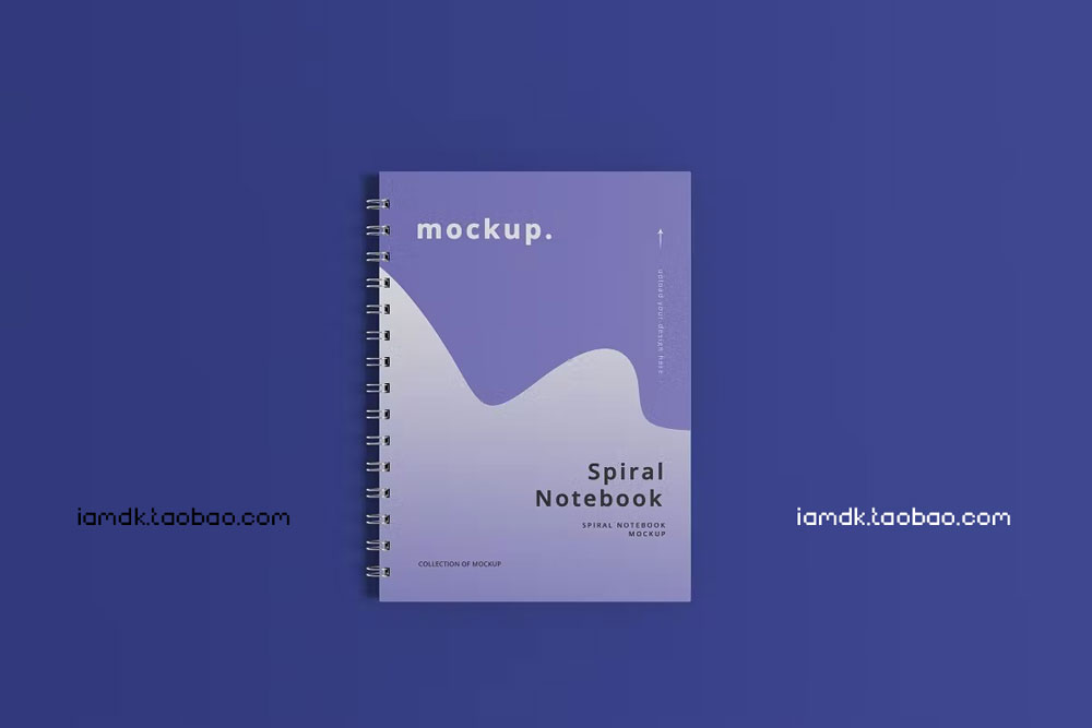 A5螺旋铁丝办公笔记本设计展示贴图样机模版 A5 Spiral Notebook Mockup_img_2