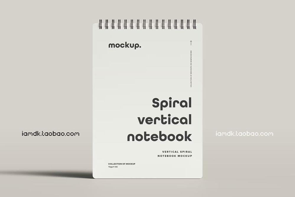 线圈笔记本记事本文创文具封面设计作品贴图Ps样机素材展示效果 Spiral Notebook Mock-up 2_img_2