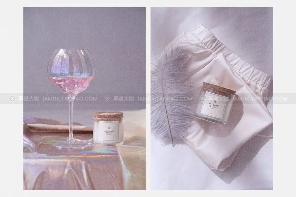 精致优雅香薰蜡烛玻璃杯贴纸设计展示贴图PSD样机模板 Candle Label Mockup_img_2