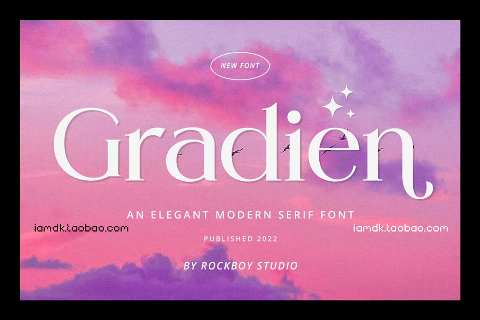 时尚优雅杂志广告徽标logo设计衬线英文字体 Gradien - Modern Stylish_img_2