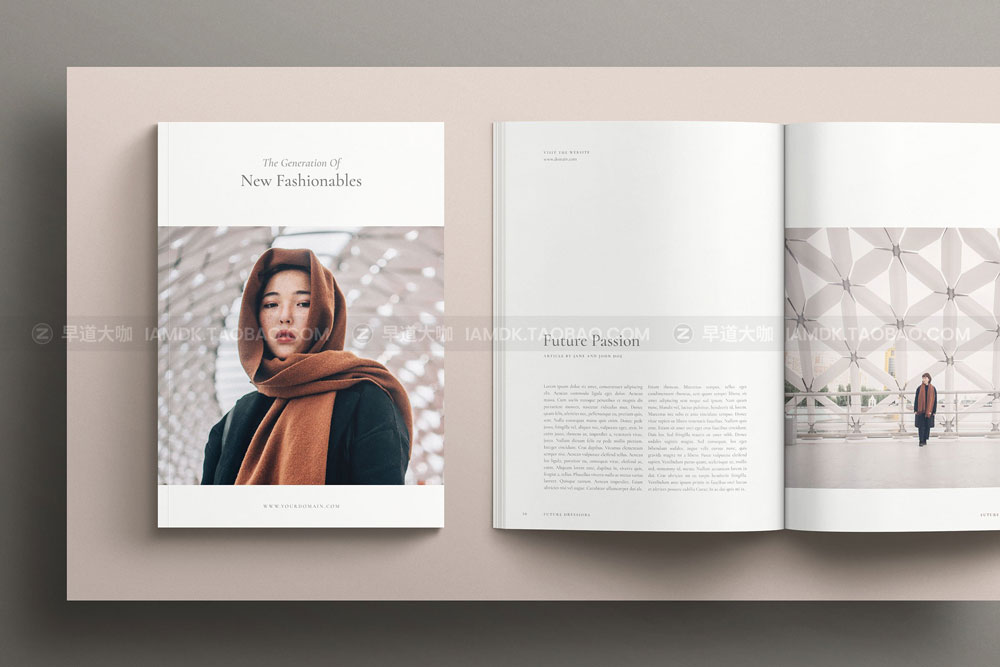 质感文艺光影书籍杂志画册封面内页设计作品贴图Ps样机素材 Magazine Mockup Kit_img_2