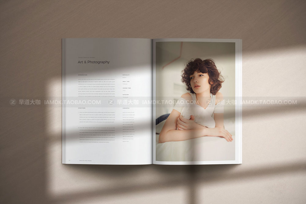 质感文艺光影书籍杂志画册封面内页设计作品贴图Ps样机素材 Magazine Mockup Kit_img_2