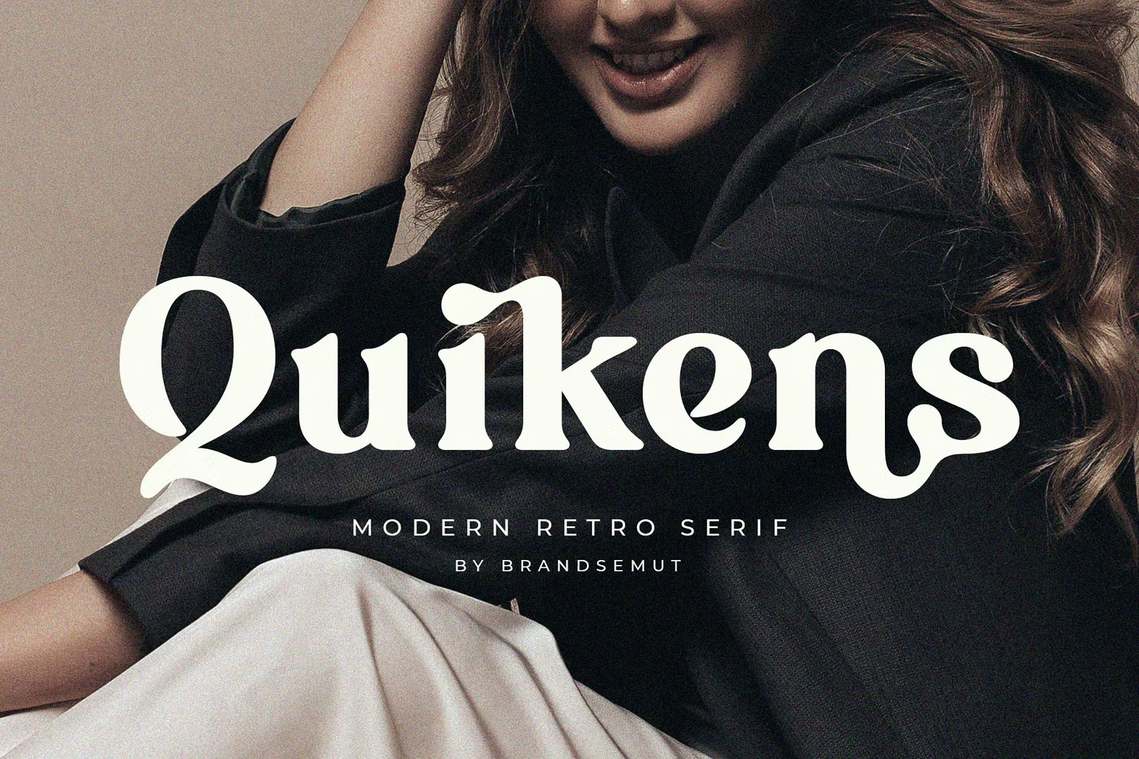 现代复古杂志包装徽标logo设计衬线英文字体 Quikens – Modern Retro Serif_img_2